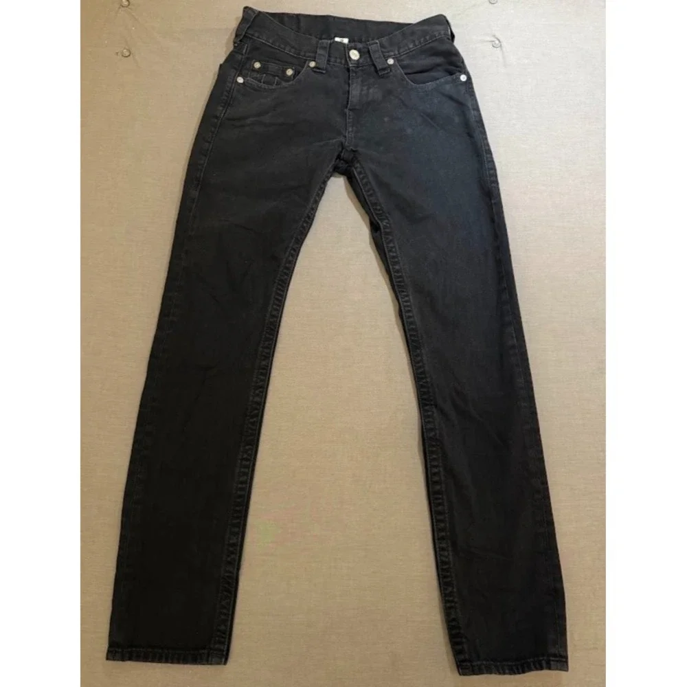 True Religion‎ Jeans Mens 32 Black Denim Skinny No Flap 32x32.